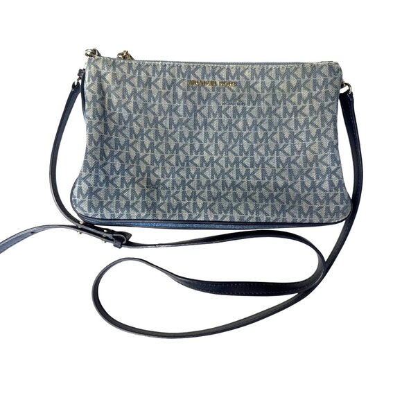 Michael Kors Denim & Canvas Convertible Crossbody Bag - Picture 1 of 14